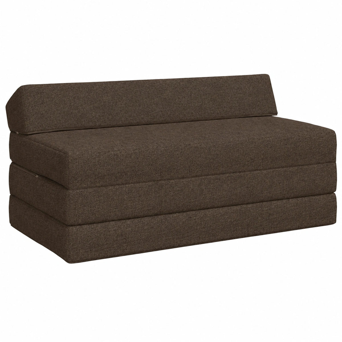 Divano letto pieghevole tortora 120x60x49 cm, materasso multifunzione ospiti, in tessuto imbottito