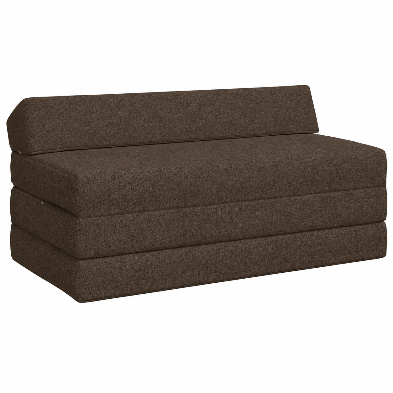 Divano letto pieghevole tortora 120x60x49 cm, materasso multifunzione ospiti, in tessuto imbottito