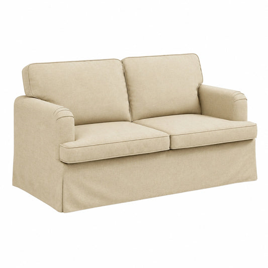 Divano Componibile Moderno in Tessuto Crema 142x80x85 cm per Soggiorno
