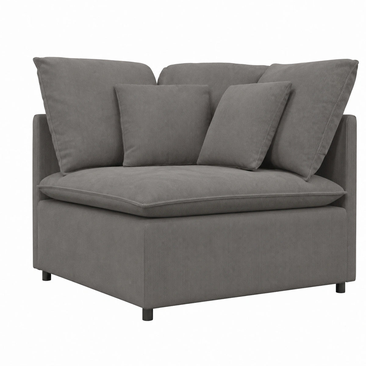 Modulo Divano Angolare con Cuscini Grigio Chiaro 100 cm, Divano Moderno Componibile