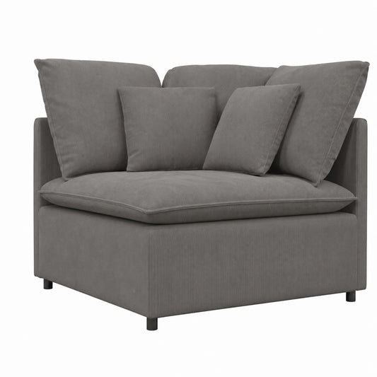 Modulo Divano Angolare con Cuscini Grigio Chiaro 100 cm, Divano Moderno Componibile