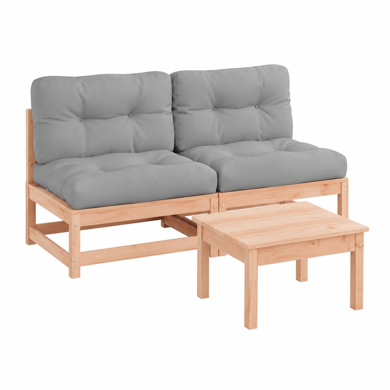 Set Divano da Giardino Modulabile 2 Posti con Cuscini